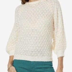 Lilly Pulitzer Corabelle Sweater in Coconut Honeycomb Knit